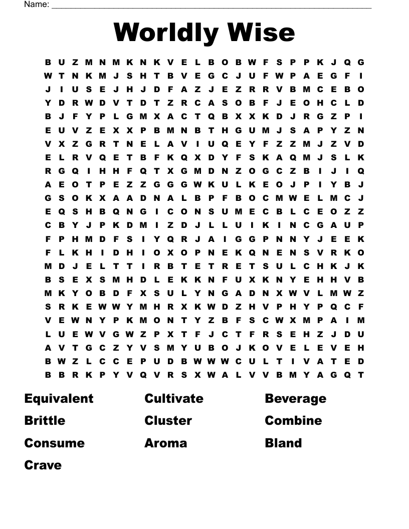Worldly Wise Word Search