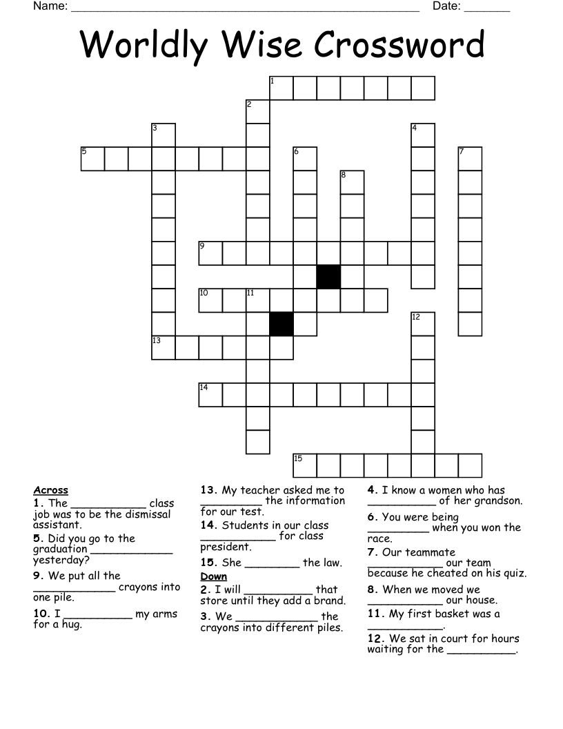 Worldly Wise Crossword