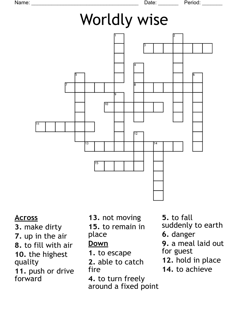 Worldly wise Crossword