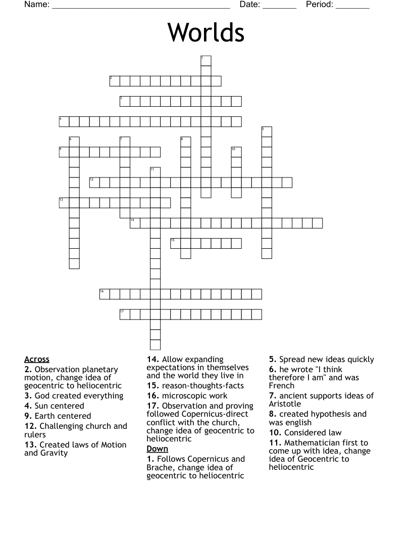 Worlds Crossword