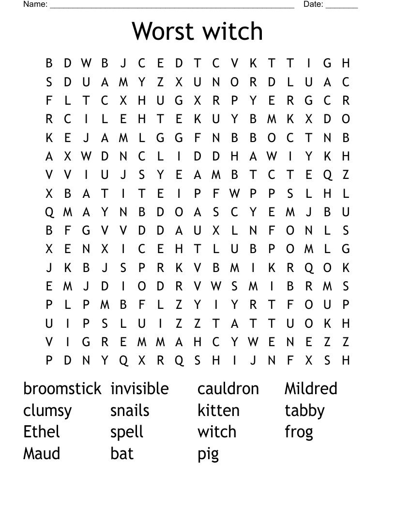 Worst witch Word Search