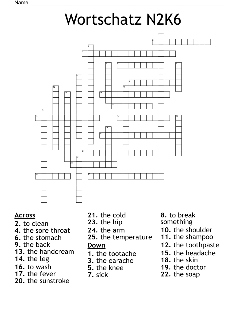 Wortschatz N2K6 Crossword