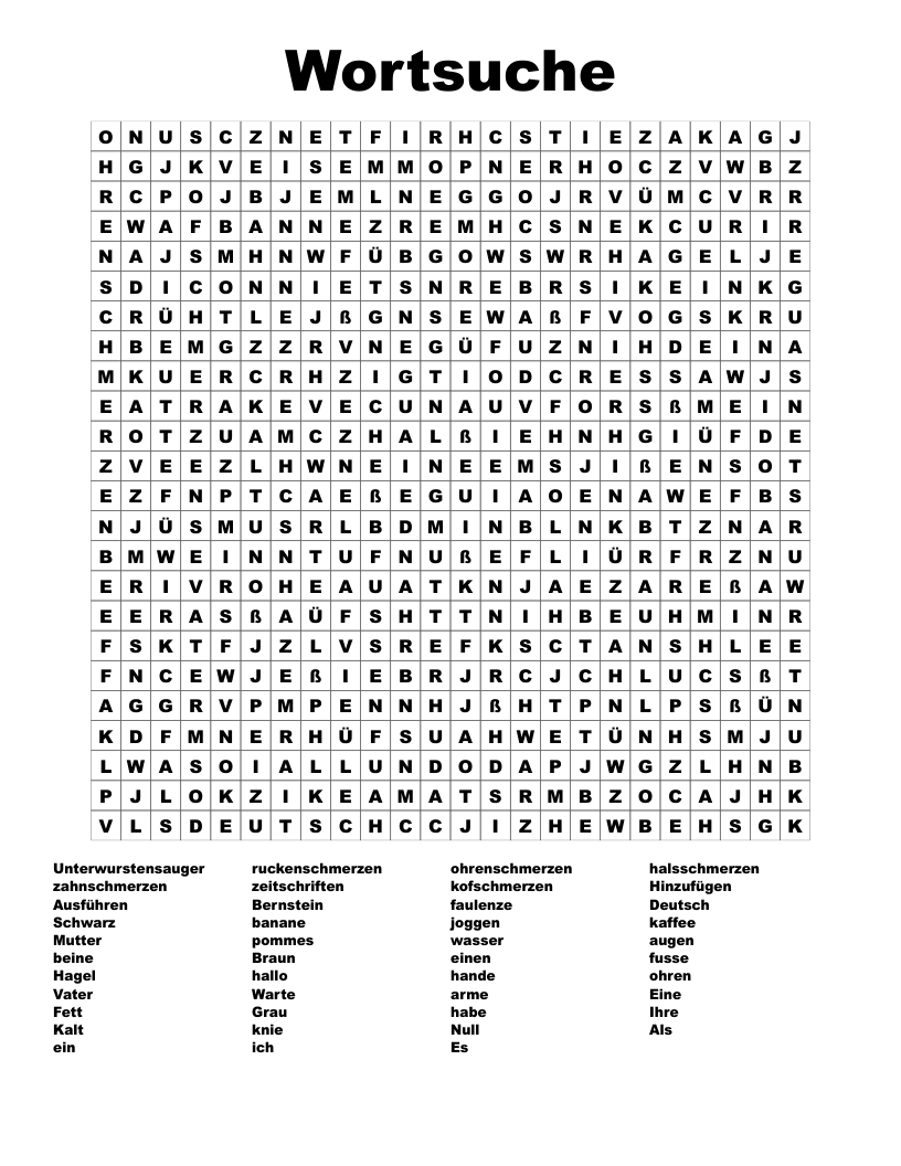 Wortsuche Word Search