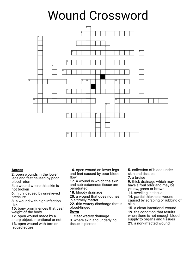 Wound Crossword