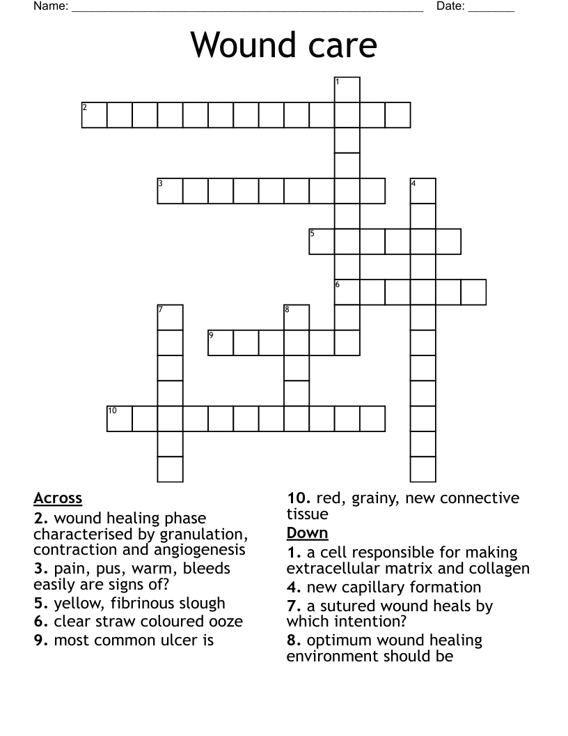 Wound care Crossword