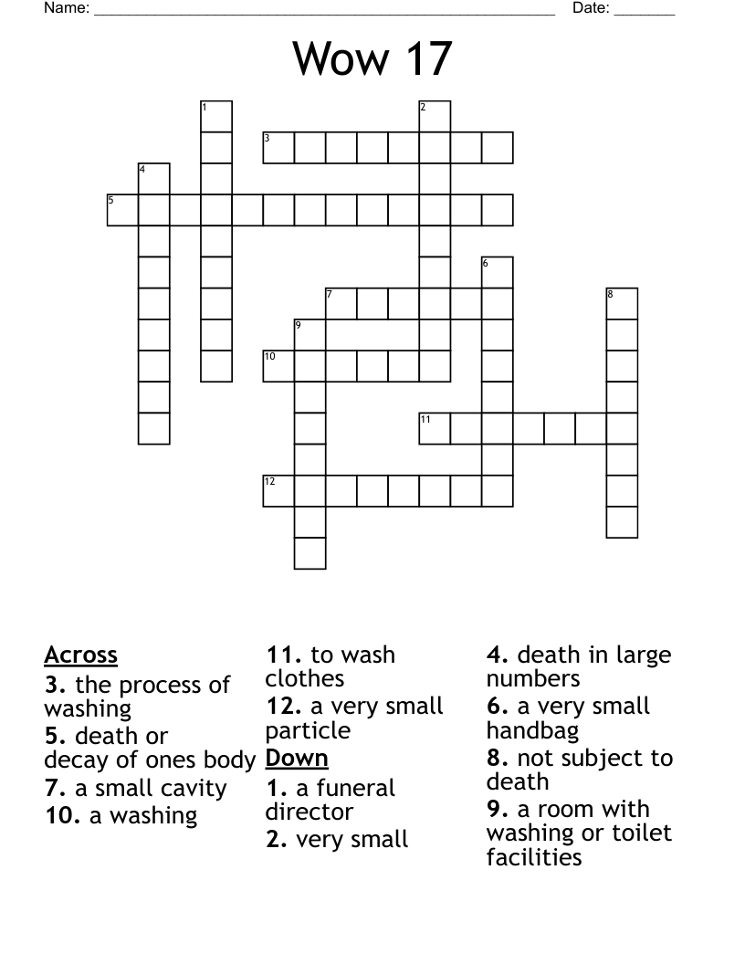 Wow 17 Crossword
