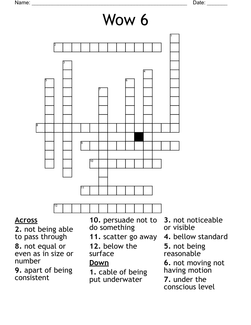 Wow 6 Crossword
