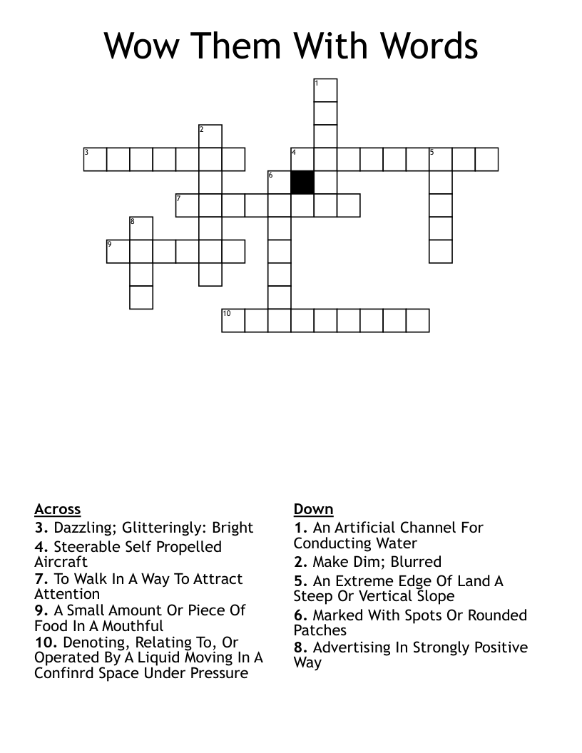 Wow Them With Words Crossword