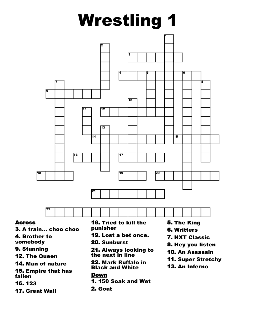 Wrestling 1 Crossword