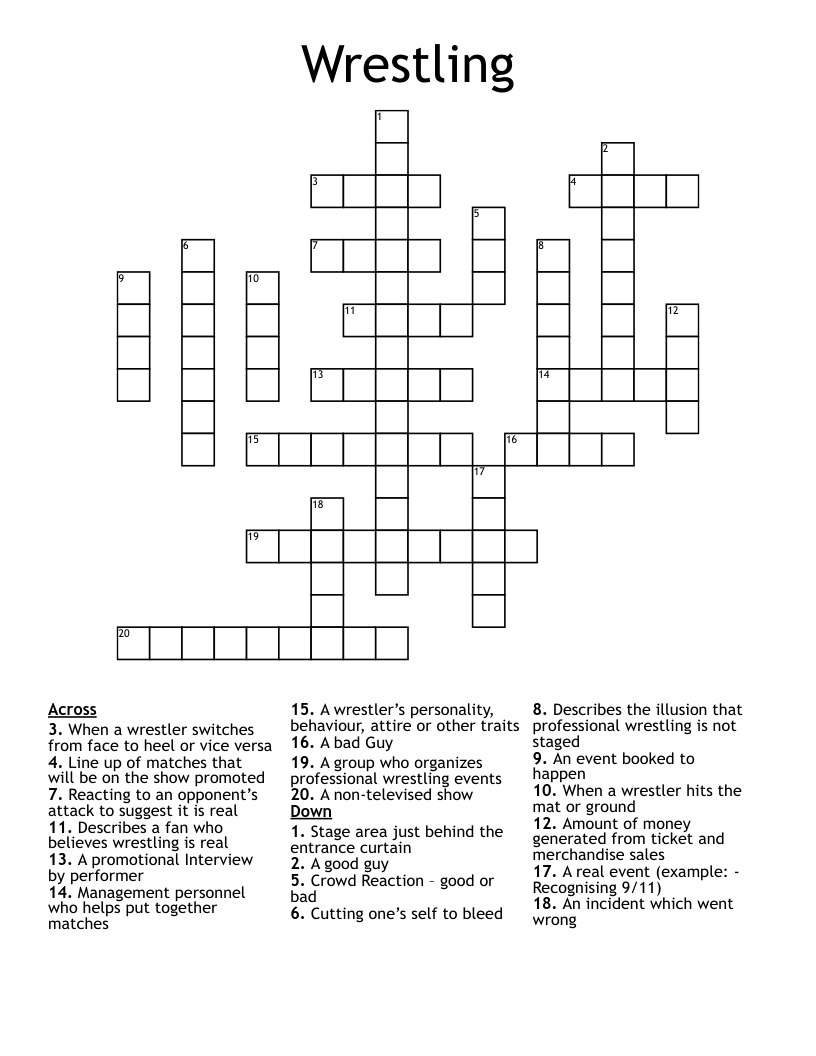 Wrestling Crossword