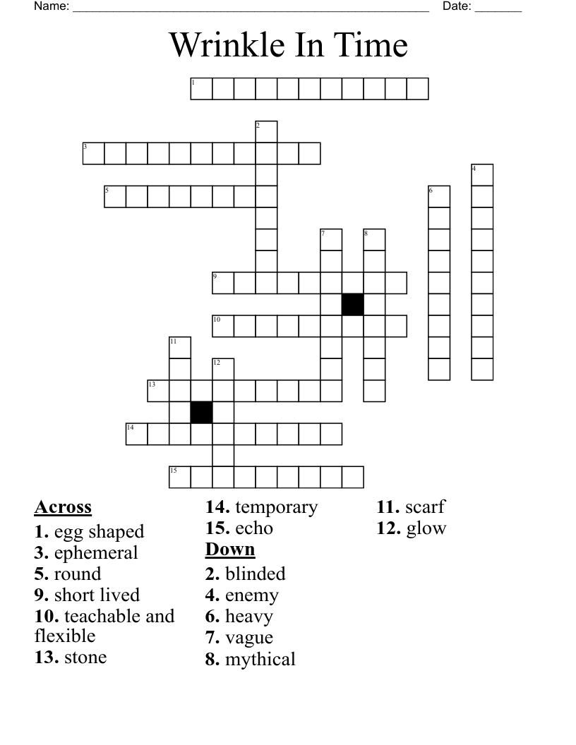 Wrinkle In Time Crossword