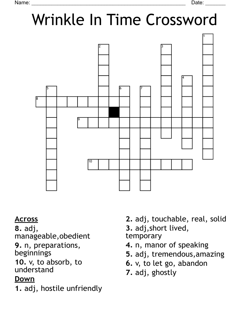 Wrinkle In Time Crossword