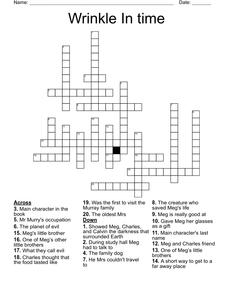 Wrinkle In time Crossword