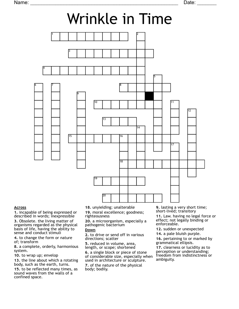 Wrinkle in Time Crossword