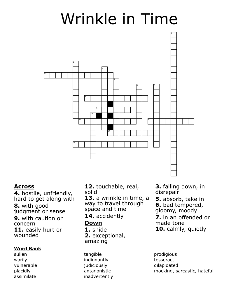 Wrinkle in Time Crossword