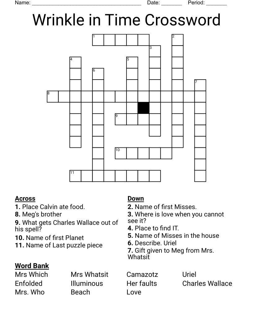 Wrinkle in Time Crossword