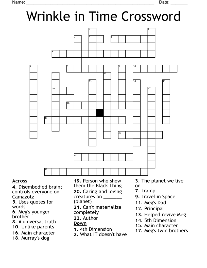 Wrinkle in Time Crossword