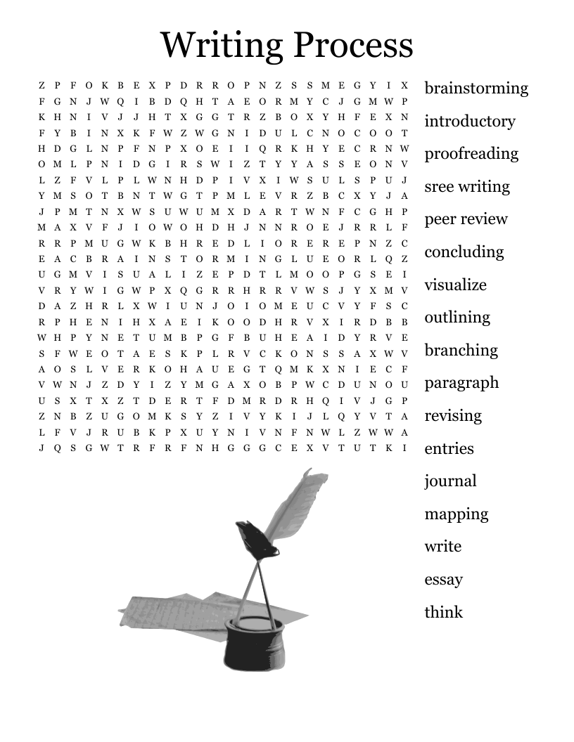 Writing Process   Word Search