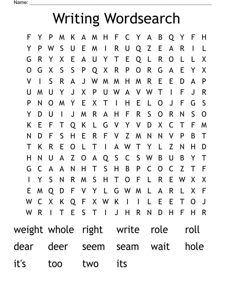 Writing Wordsearch