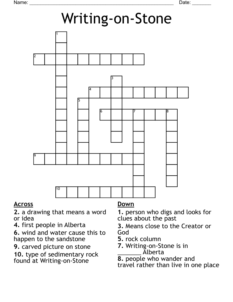 Writing-on-Stone Crossword