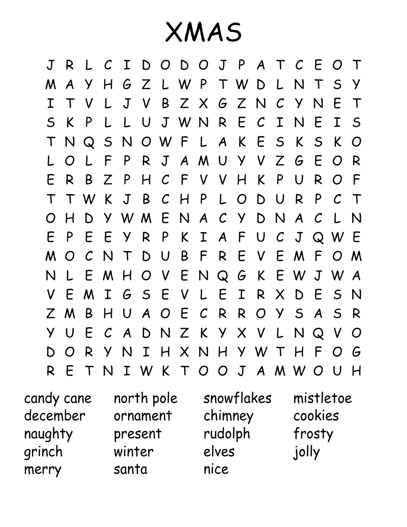 XMAS Word Search