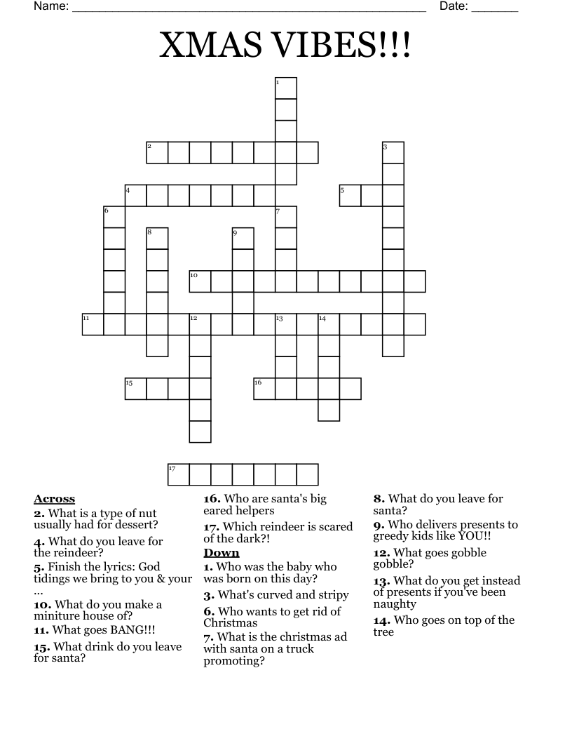 XMAS VIBES!!! Crossword