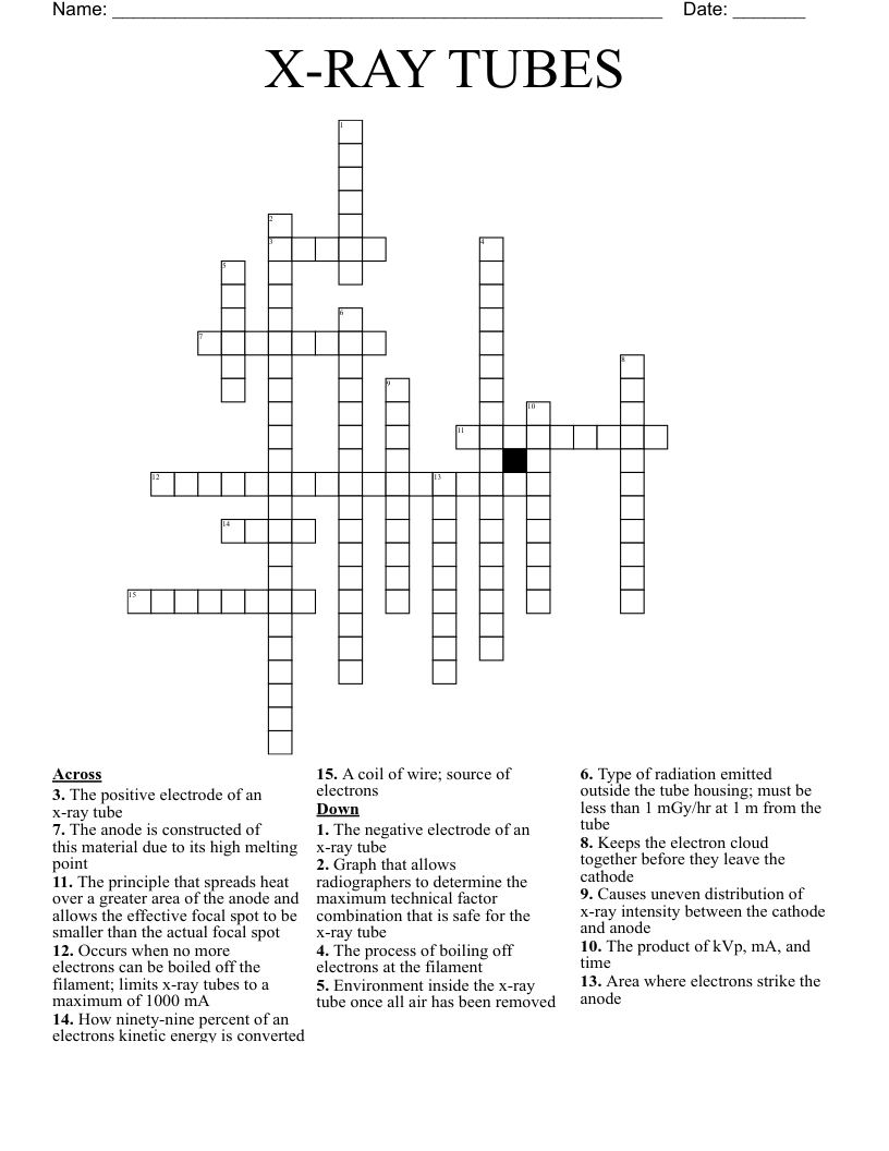 X-RAY TUBES Crossword