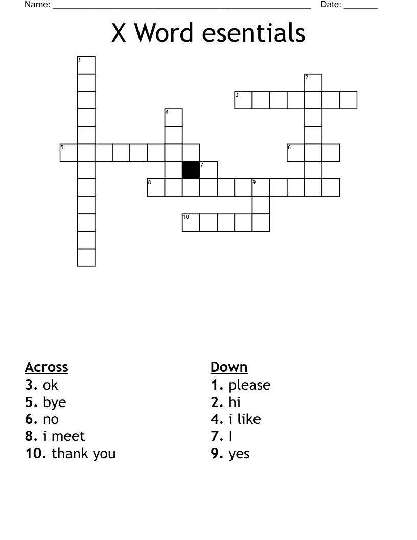 X Word esentials Crossword