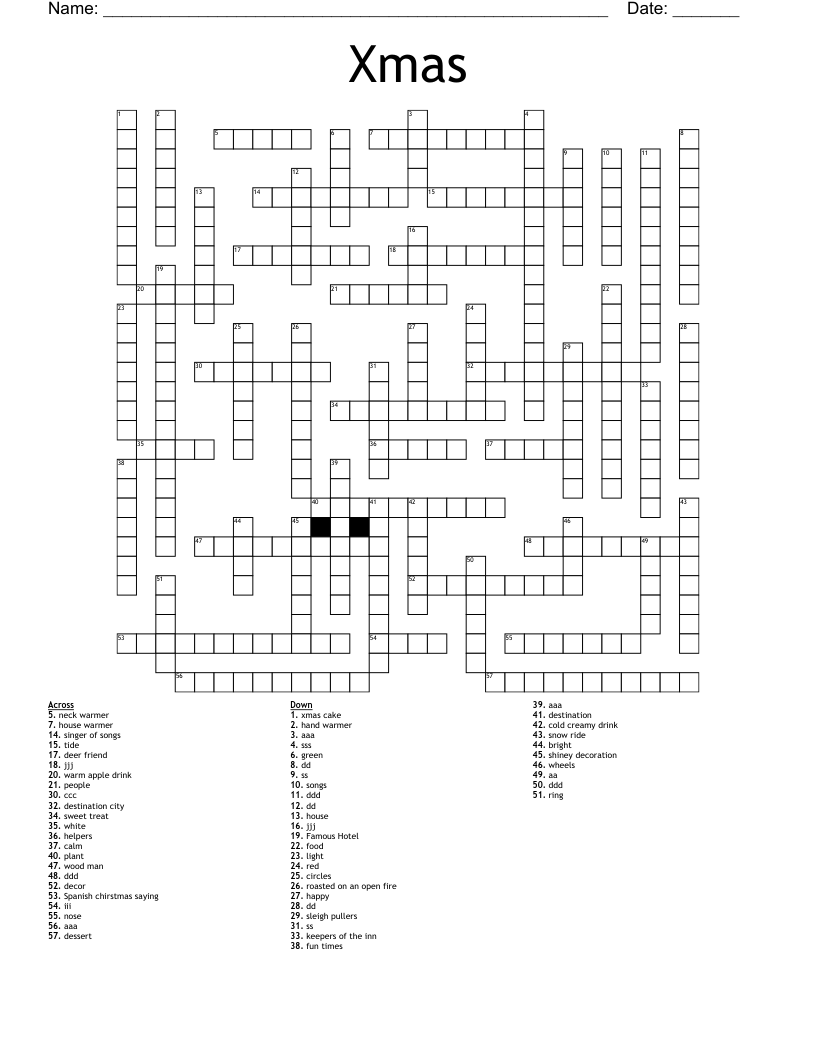 Xmas Crossword