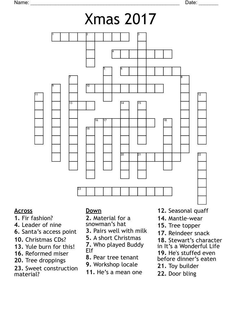 Xmas 2017 Crossword