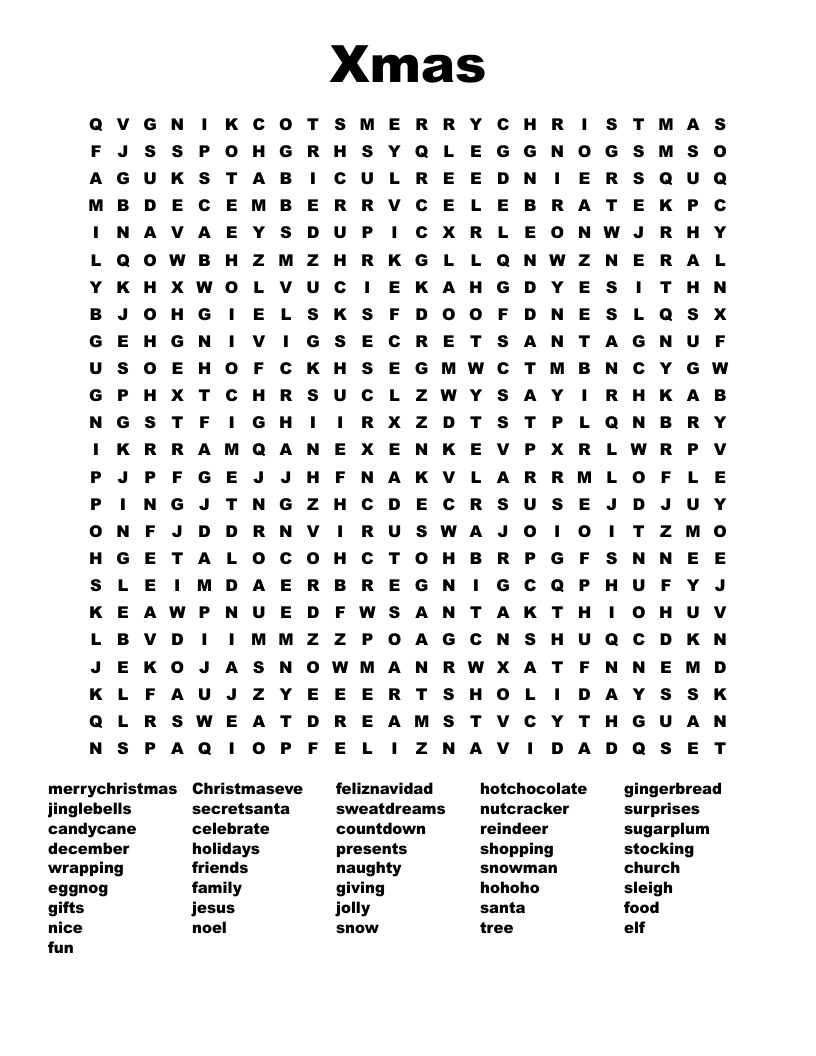 Xmas Word Search