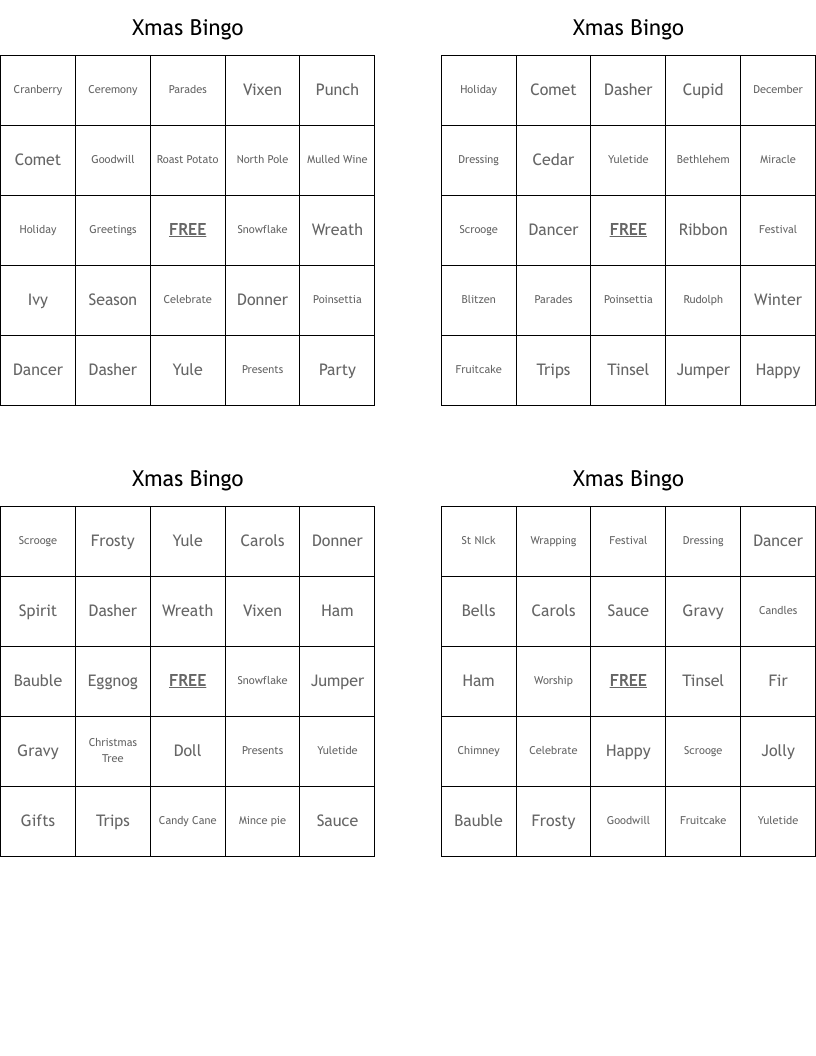 Xmas Bingo