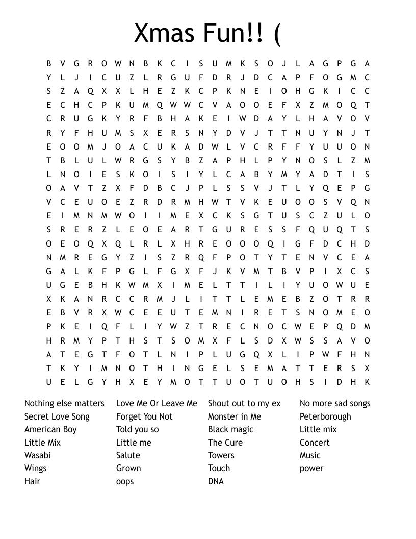 Xmas Fun!! ( Word Search