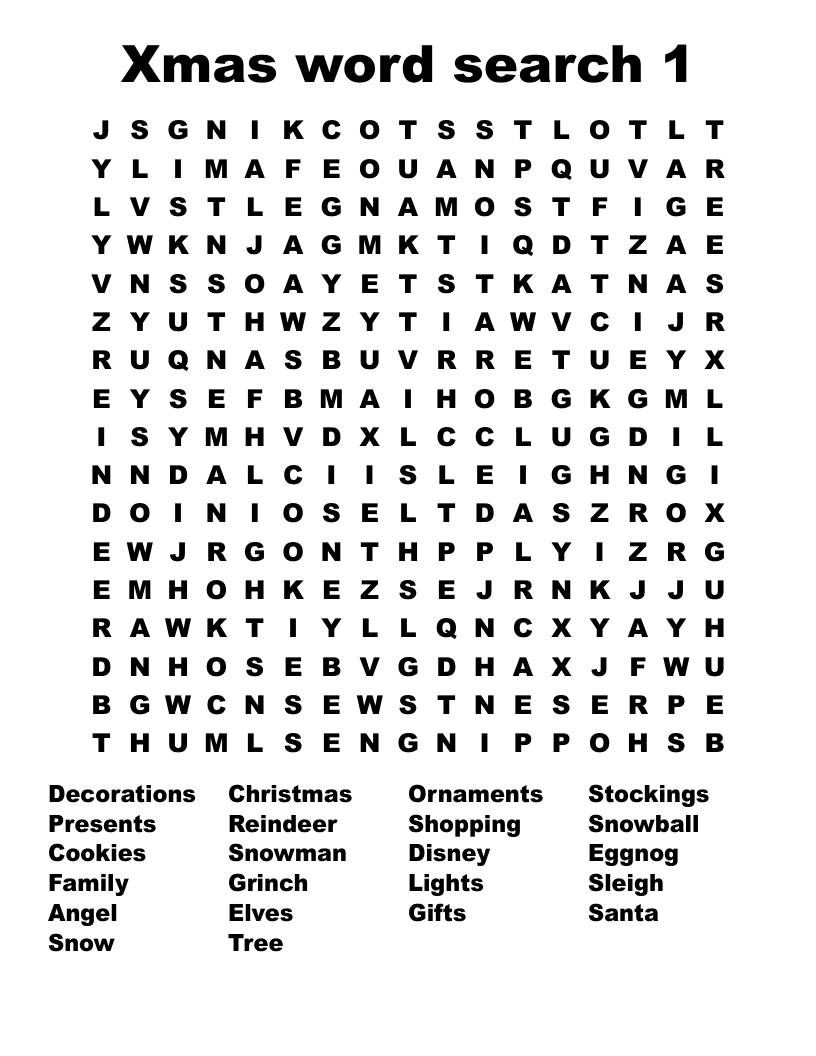Xmas word search 1