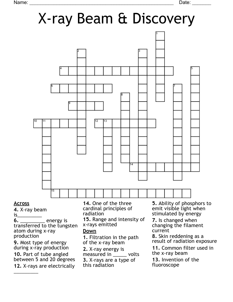 X-ray Beam & Discovery Crossword