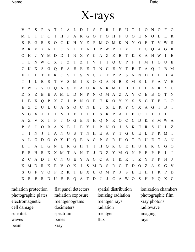 X-rays Word Search