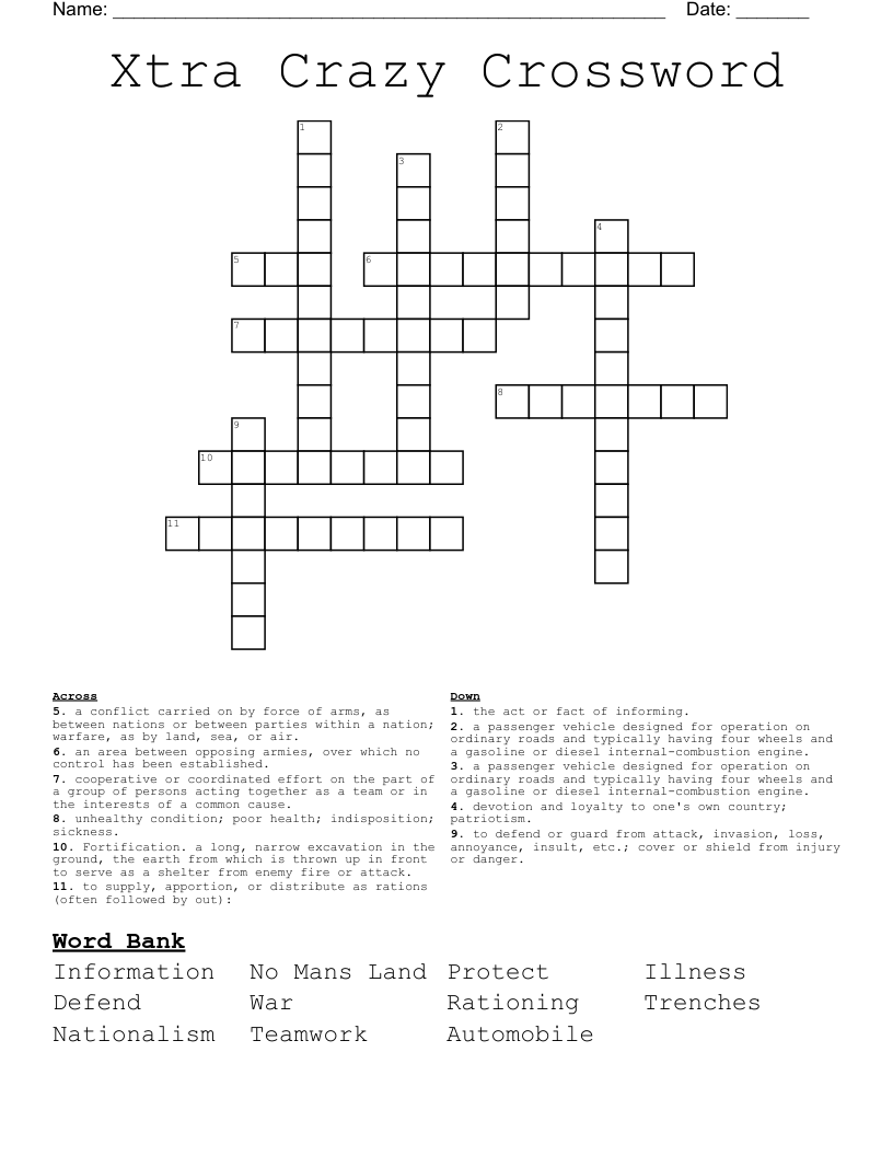 Xtra Crazy Crossword