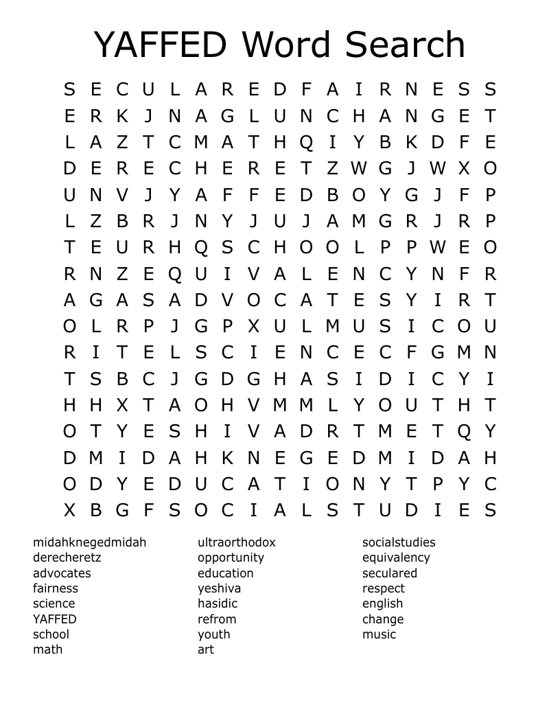 YAFFED Word Search