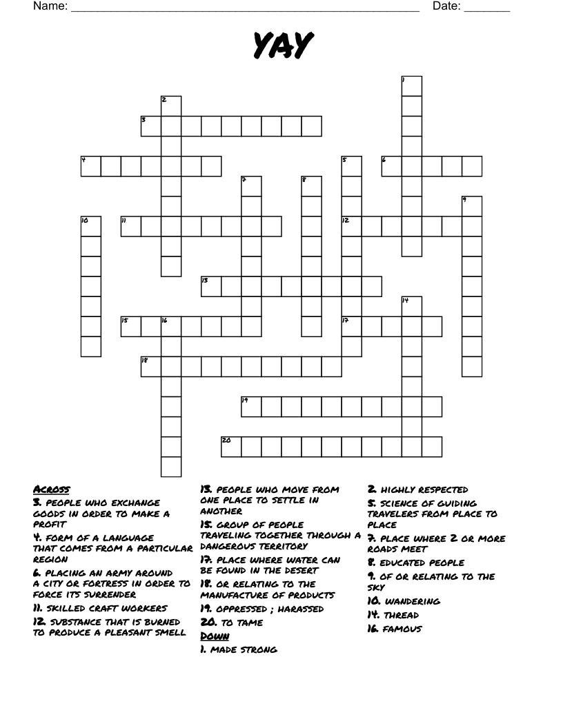 YAY Crossword