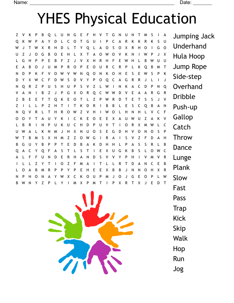 YHES Physical Education  Word Search