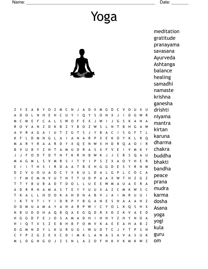 Yoga Word Search