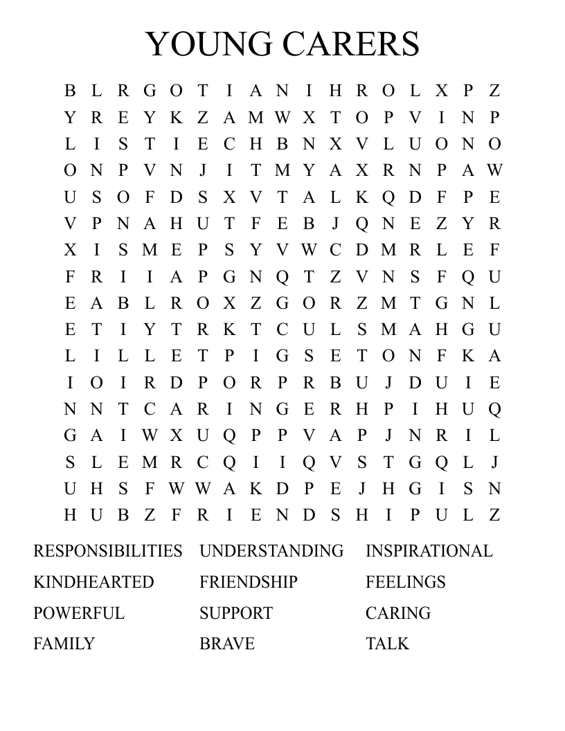 YOUNG CARERS Word Search