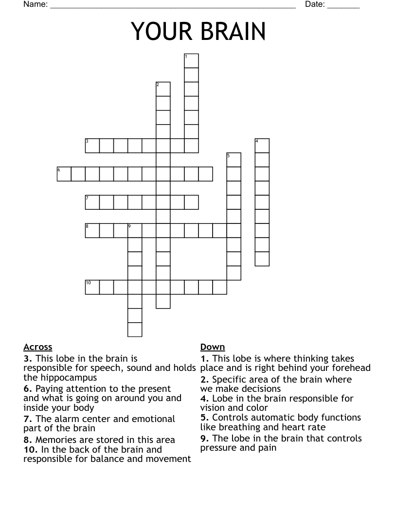 YOUR  BRAIN Crossword