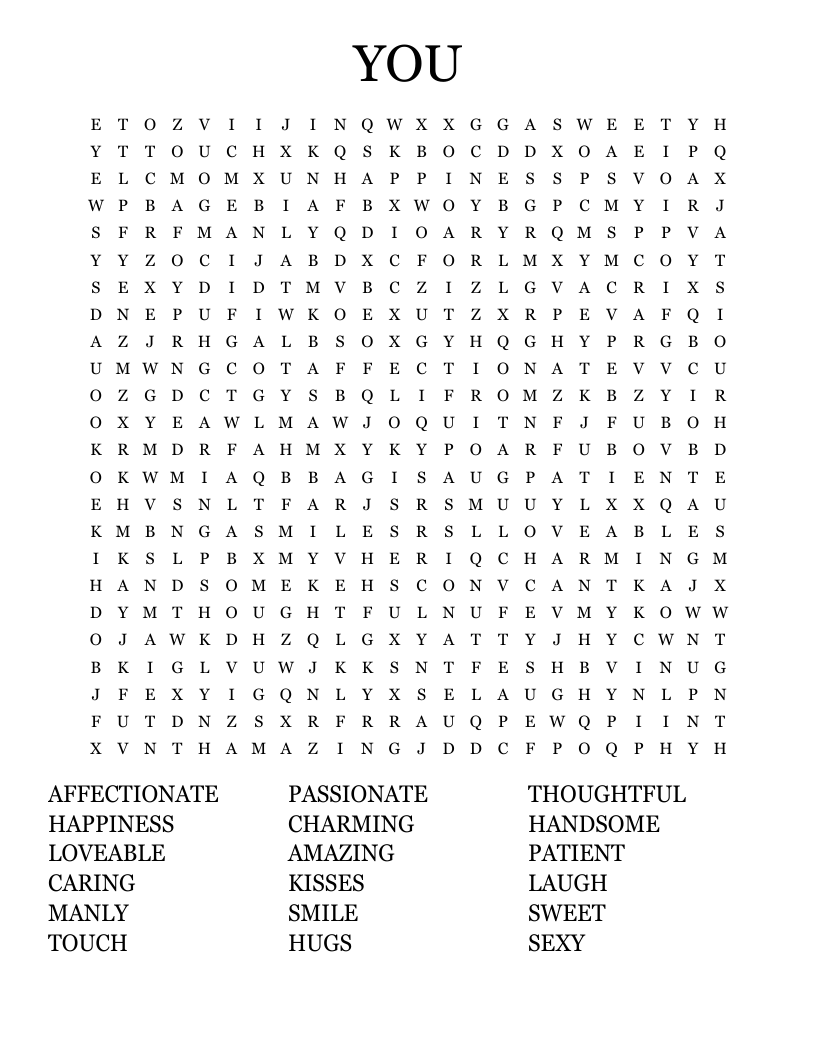 YOU Word Search