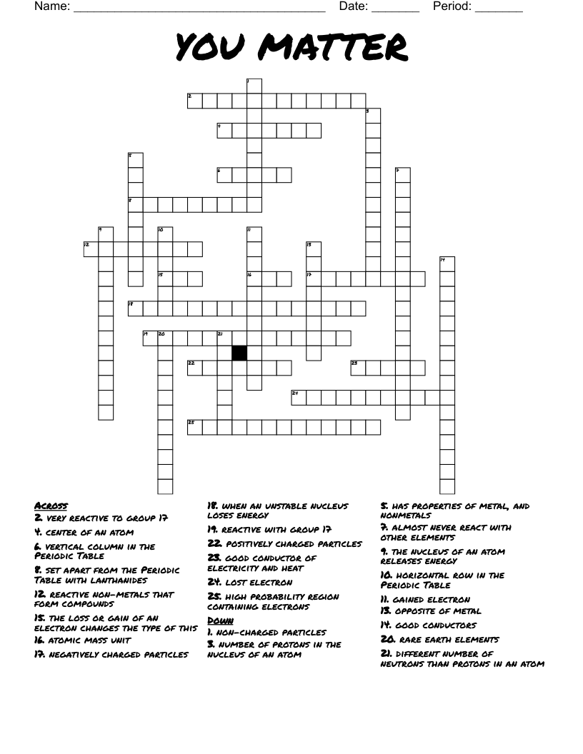 YOU MATTER Crossword