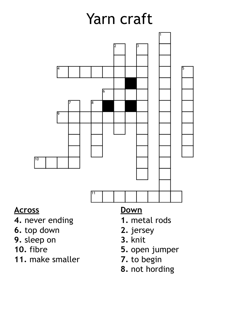 Yarn craft Crossword