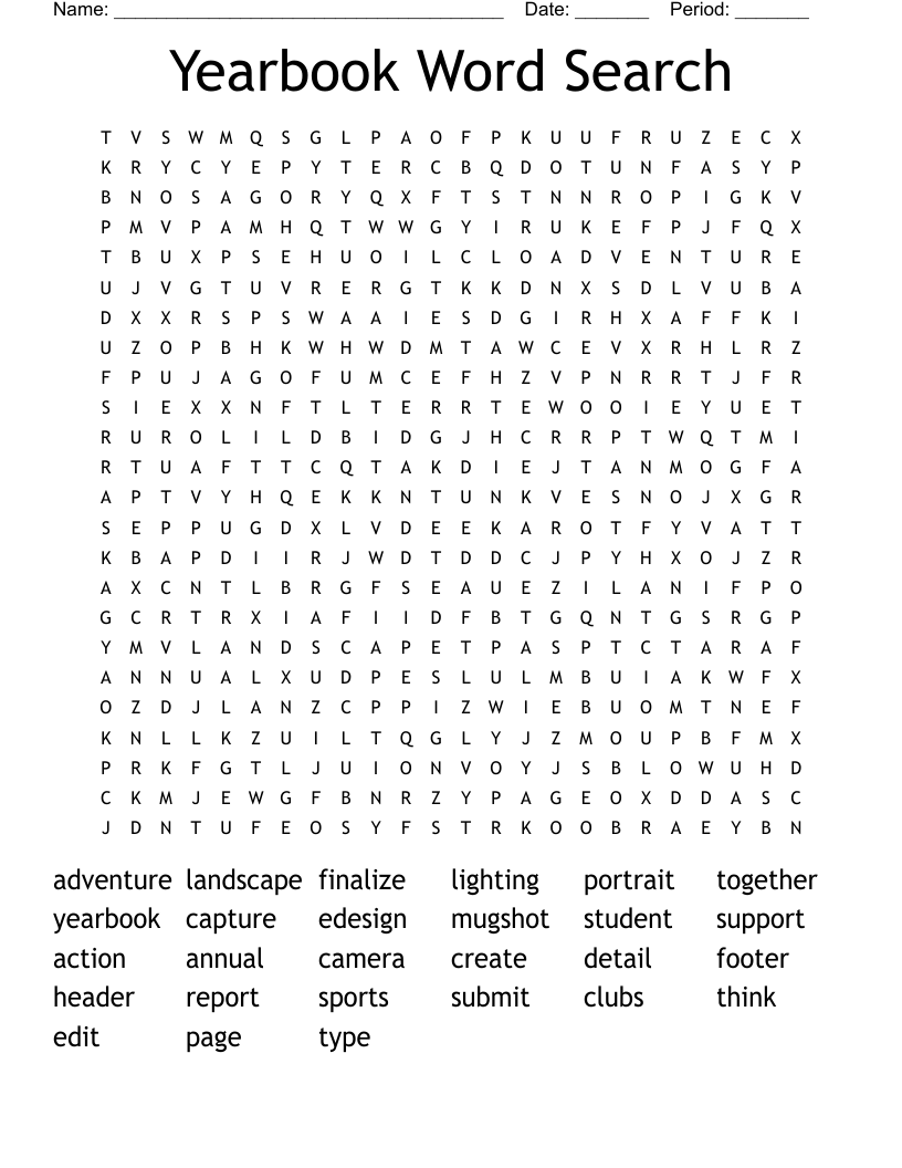 Yearbook Word Search