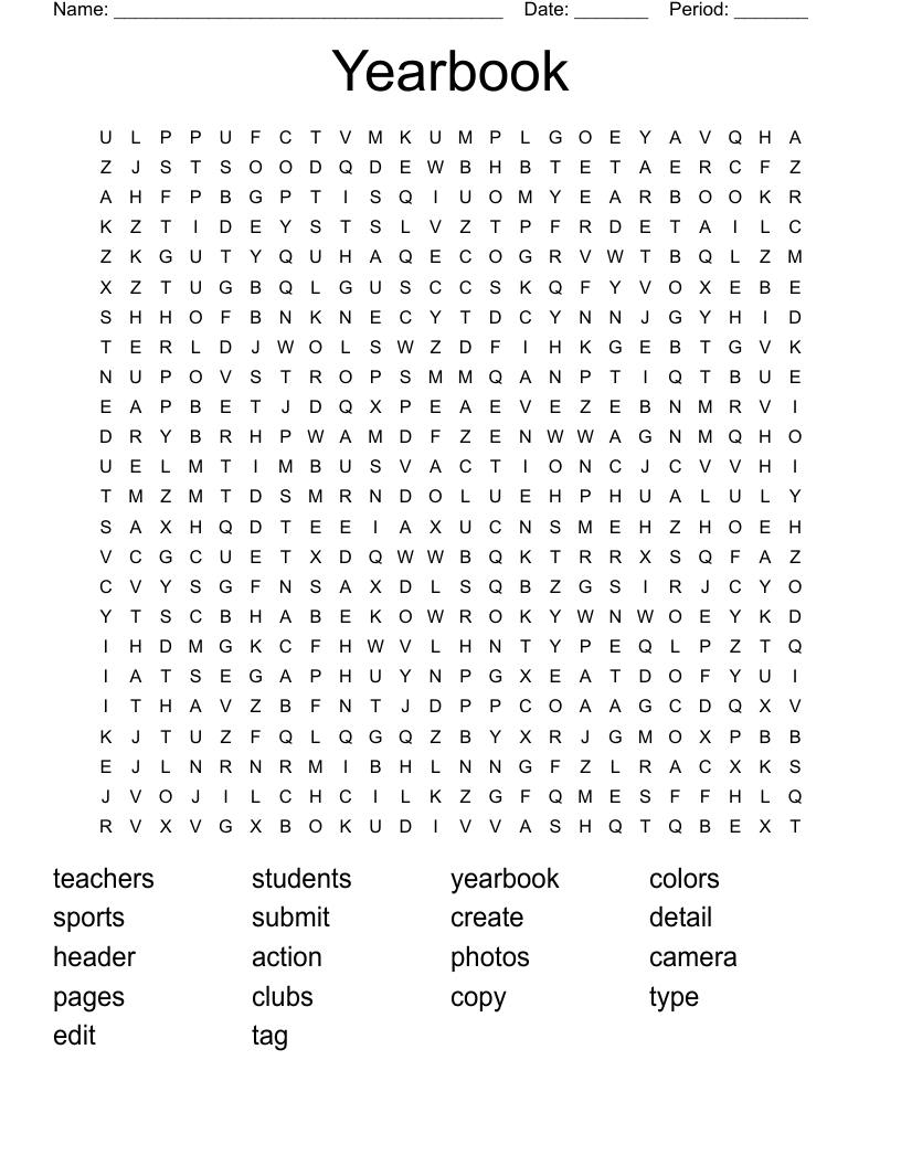 Yearbook  Word Search