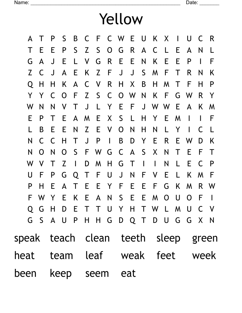 Yellow Word Search