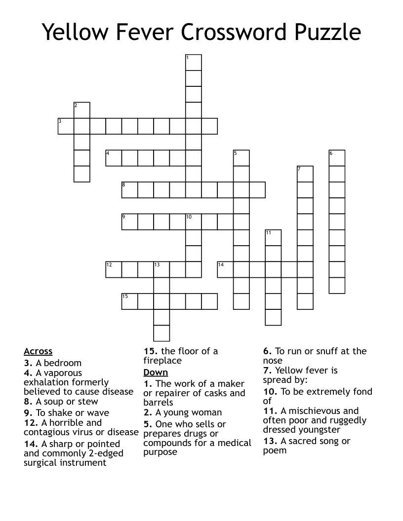 Yellow Fever Crossword Puzzle
